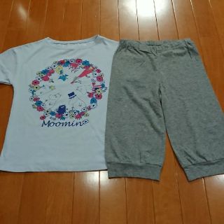 ユニクロ(UNIQLO)のユニクロ キッズ ムーミン パジャマ L 140 ブルー(パジャマ)