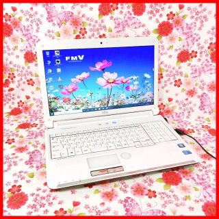 フジツウ(富士通)の【人気のホワイト】Core i5♪オフィス♪Webカメラ搭載♪Windows10(ノートPC)