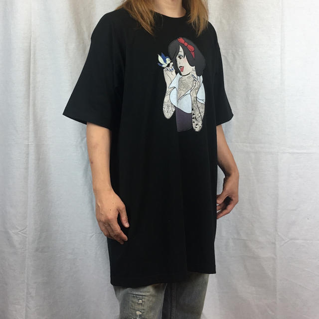 【ロック Tシャツ】新品 プリンセス セクシー タトゥー 黒 Tシャツ