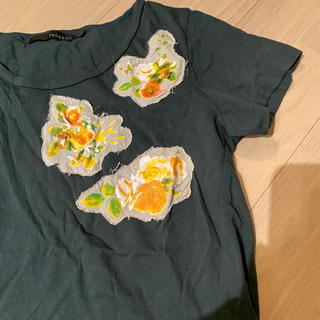 ページボーイ(PAGEBOY)の花柄切りっぱなしアップリケTシャツ(Tシャツ(半袖/袖なし))