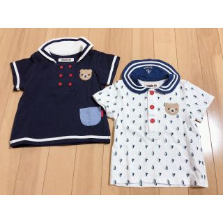 キムラタン(キムラタン)のお値下げしました❤ピッコロ 半袖 2枚セット マリン 80(Ｔシャツ)