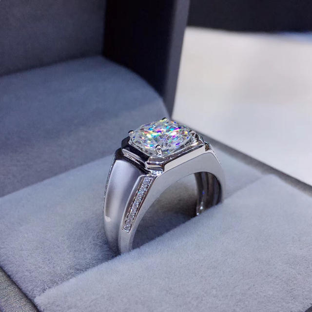 【3.0カラット 】輝く　モアサナイト  ダイヤ　メンズ　リング　K18WG レディースのアクセサリー(リング(指輪))の商品写真