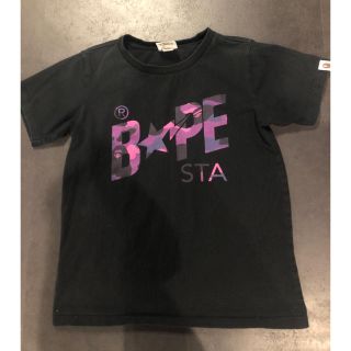 アベイシングエイプ(A BATHING APE)のBAPE STA 迷彩Tシャツ　カモフラ　紫　黒　レディース　キッズ(Tシャツ(半袖/袖なし))