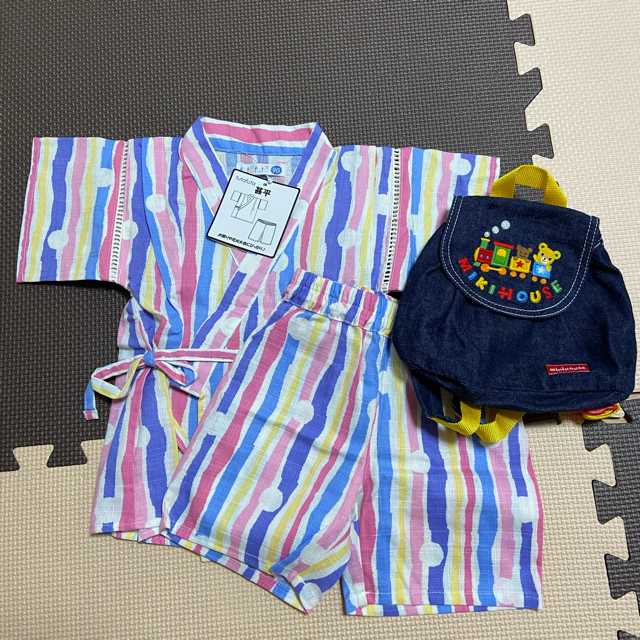 futafuta(フタフタ)のフタフタ　甚平　　ミキハウス　リュック キッズ/ベビー/マタニティのキッズ服女の子用(90cm~)(甚平/浴衣)の商品写真