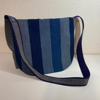松阪木綿　本藍染め　手織り　ショルダーバッグ(ショルダーバッグ)