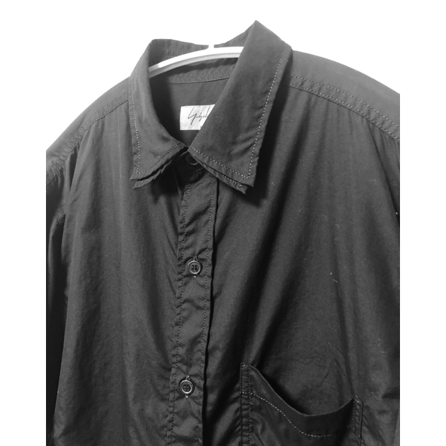 黒定価yohji yamamoto 三重襟 環縫いブロードシャツ 2 19AW