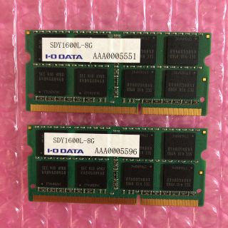 アイオーデータ(IODATA)のノート用メモリ / 8GB x 2枚 = 16GB / DDR3L-1600 (PC周辺機器)