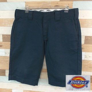 ディッキーズ(Dickies)の【Dickies】 美品 ディッキーズ ダークブルー 無地 ハーフパンツ 32(ショートパンツ)