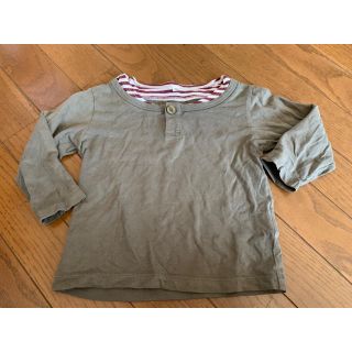 ムジルシリョウヒン(MUJI (無印良品))の即決★無印良品★カーキ色の定番カットソー★90(Tシャツ/カットソー)