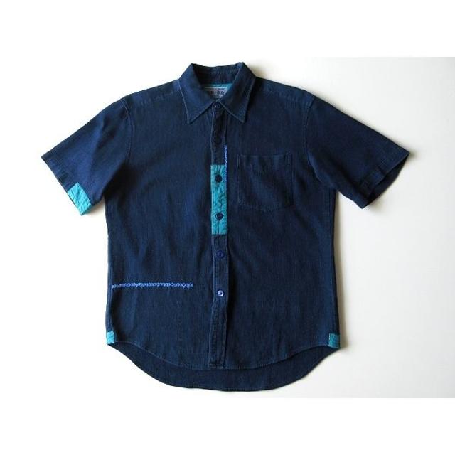 BLUE BLUE - BLUE BLUE JAPAN 藍染刺し子 パッチワークシャツ Sの通販 by Rinnel's shop｜ブルーブルー ならラクマ