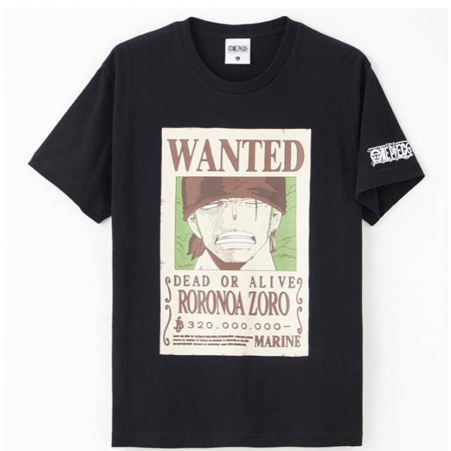 集英社(シュウエイシャ)のONE PIECE ゾロ ワンピース 手配書 WANTED 黒色 メンズのトップス(Tシャツ/カットソー(半袖/袖なし))の商品写真