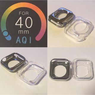 アップルウォッチ(Apple Watch)の★煌き&クリア★ Apple Watch 保護TPUカバー シルバー 40(iPhoneケース)