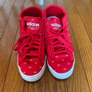 アディダス(adidas)のadidas ハイカットスニーカー 23cm 赤(スニーカー)