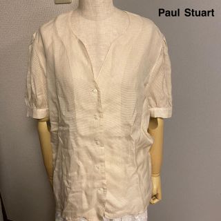 ポールスチュアート(Paul Stuart)の【Paul Stuart】 ポールスチュアート　ノーカラー　半袖ブラウス　(シャツ/ブラウス(半袖/袖なし))