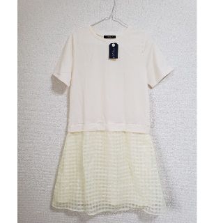 ショコラフィネローブ(chocol raffine robe)のチェック切り替えワンピース(ひざ丈ワンピース)