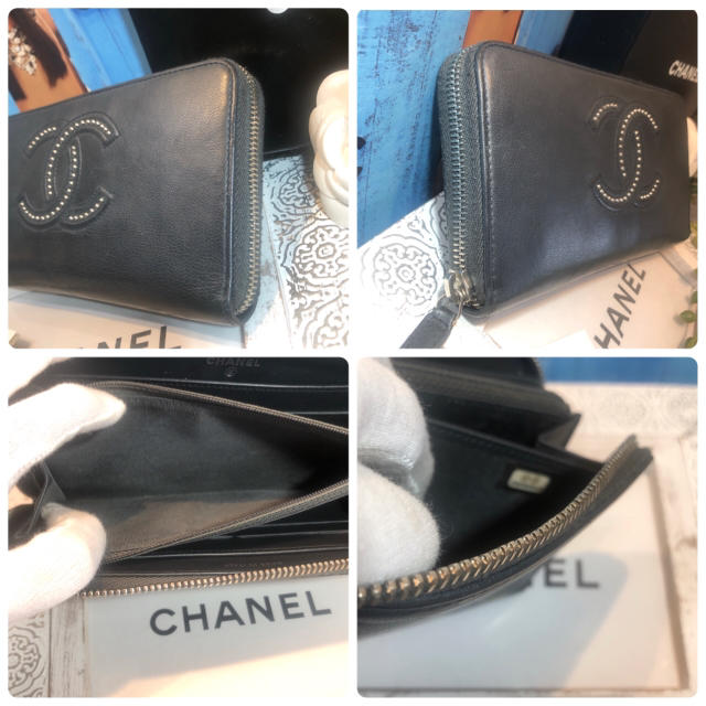 CHANEL(シャネル)の【美品❣️】20番台　シャネル　スタッズココマーク　ラウンドジップ　長財布 メンズのファッション小物(長財布)の商品写真