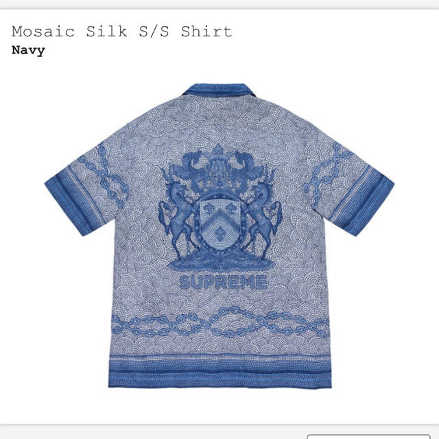 Supreme(シュプリーム)のSupreme Mosaic Silk S/S Shirt Small Navy メンズのトップス(シャツ)の商品写真