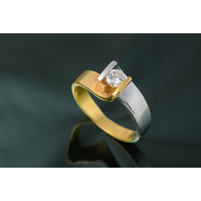 K18/Pt900 ダイヤモンド 指輪 品番8-212