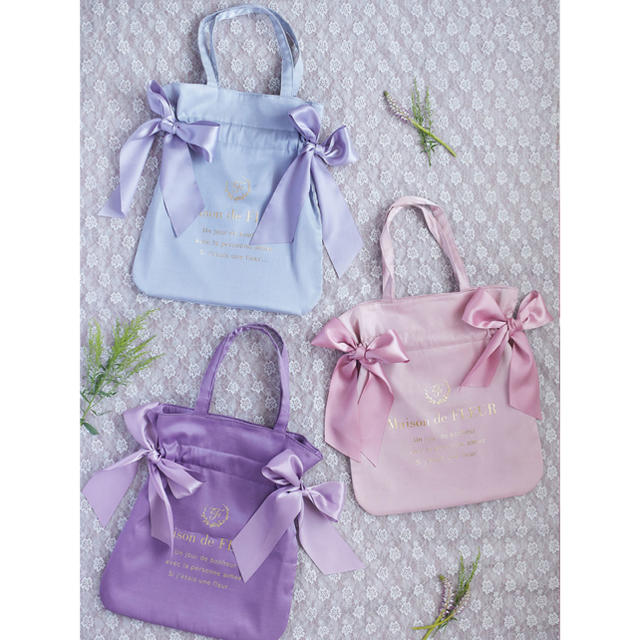 Maison de FLEUR(メゾンドフルール)の限定完売品♡Maison de FLEUR♡ハイドランジアWリボントートバッグ レディースのバッグ(トートバッグ)の商品写真