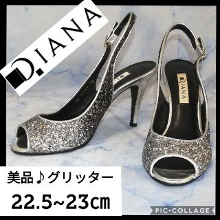 ダイアナ(DIANA)のダイアナ オープントゥ グリッター ヒール バックストラップ(ハイヒール/パンプス)