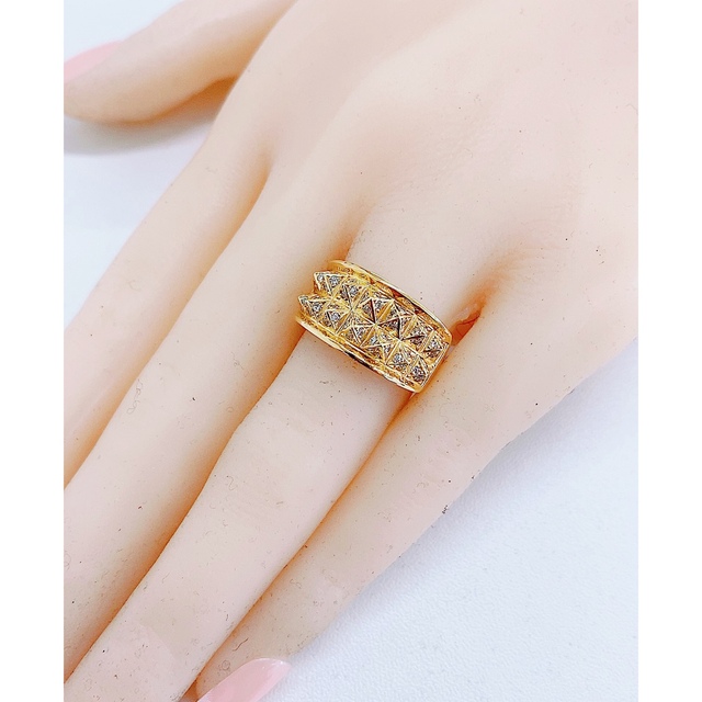 ☆0.35ct☆✨ダイヤモンドK18モチーフパヴェリング指輪12号 | www ...