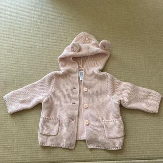 ベビーギャップ(babyGAP)のブラナンベアガーターセーター クマ耳パーカー GAP ピンク(カーディガン/ボレロ)