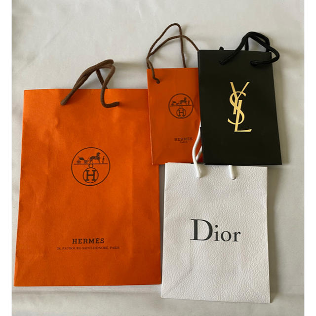 Hermes(エルメス)のシャネル エルメス ディオール サンローラン ブランド ショッパー 紙袋 6点 レディースのバッグ(ショップ袋)の商品写真