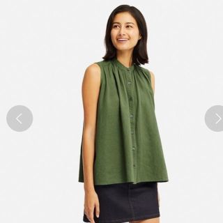 ユニクロ(UNIQLO)のUNIQLO リネンブレンドブラウス(ノースリーブ)(シャツ/ブラウス(半袖/袖なし))