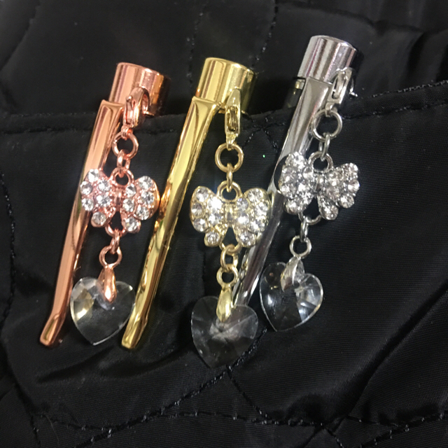リボンチャームペン パステルカラーハートペン各1 お花のクリップペン 単品20