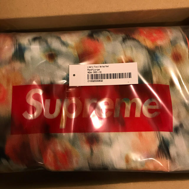 Supreme(シュプリーム)のsupreme liberty floral belted pant L 赤 メンズのパンツ(ワークパンツ/カーゴパンツ)の商品写真