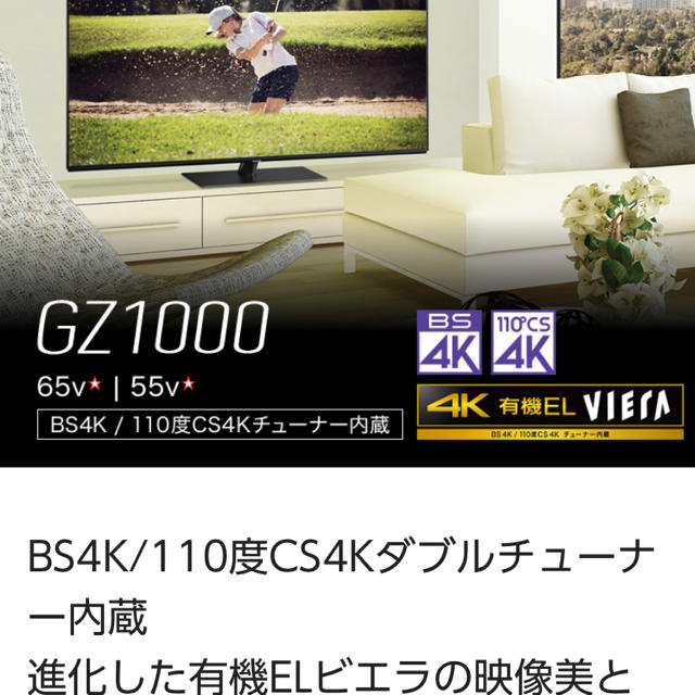 Panasonic(パナソニック)のTH－55G Z1000 スマホ/家電/カメラのテレビ/映像機器(テレビ)の商品写真