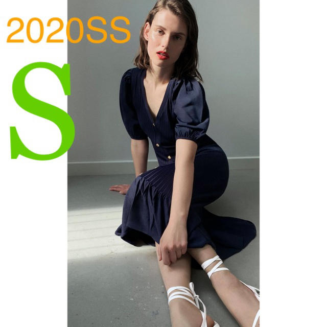 ＊2020SS＊ZARA ゴールドボタン付き ワンピース