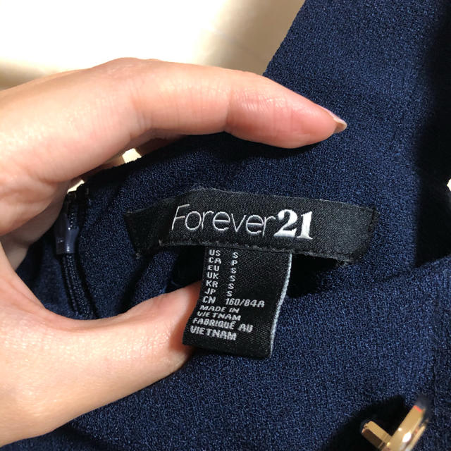 FOREVER 21(フォーエバートゥエンティーワン)の【値下！】Forever21💙金ボタンマリンジャンスカ❤️ レディースのワンピース(ミニワンピース)の商品写真