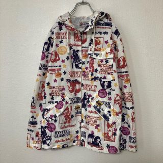 ヒステリックグラマー(HYSTERIC GLAMOUR)の【ヒスガール総柄】ヒステリックグラマー　ジップアップパーカー　花柄　フラワー(パーカー)