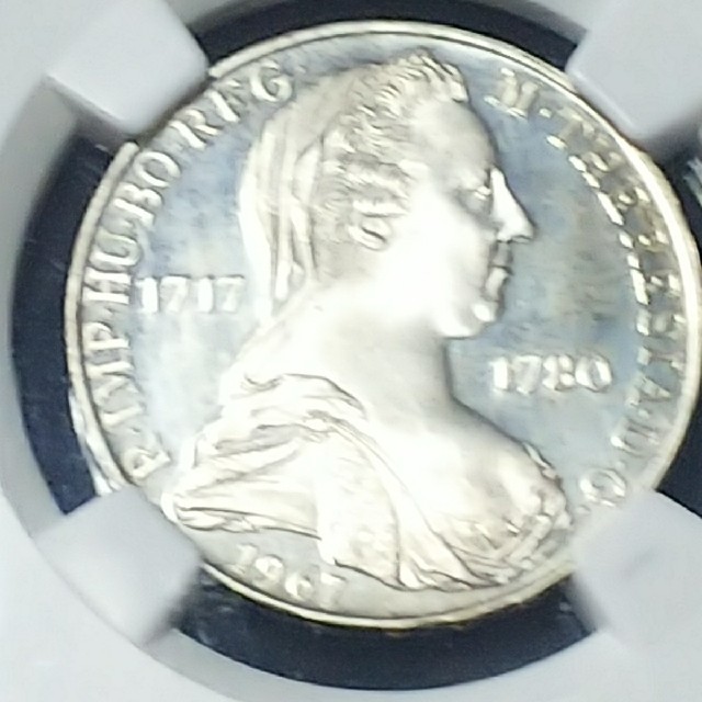 貨幣マリアテレジア 25シリング銀貨 NGC-PF66CAMEO 1967