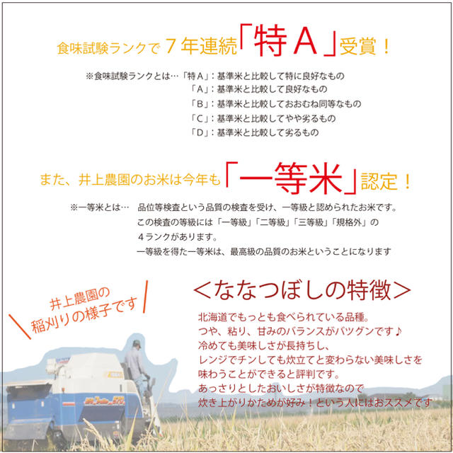 1等米！ななつぼし　玄米20kg お米　米　ブランド米　農家直送　玄米価格 食品/飲料/酒の食品(米/穀物)の商品写真