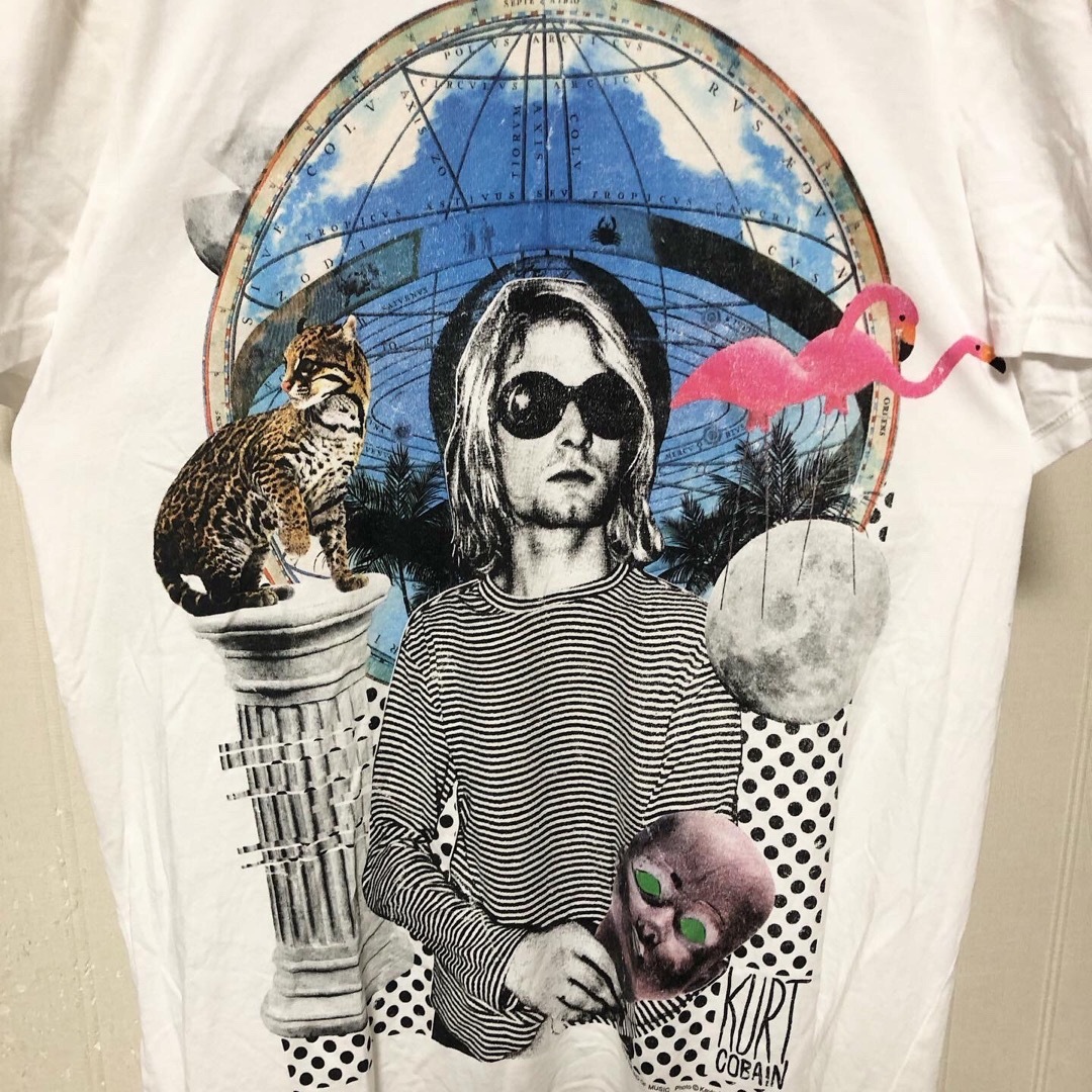 H&M - NIRVANA カートコバーン ビッグプリント ロング丈 Tシャツ H&Mの