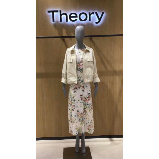 Theory 20ss ボタニカル柄ワンピース