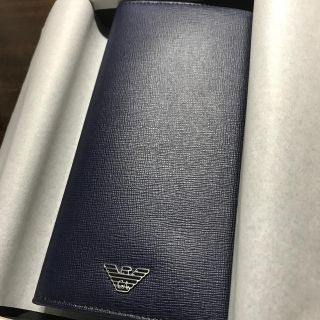 エンポリオアルマーニ(Emporio Armani)の【値下】EMPORIO ARMANI 2つ折り財布 ブルー メンズ 完全未使用(長財布)