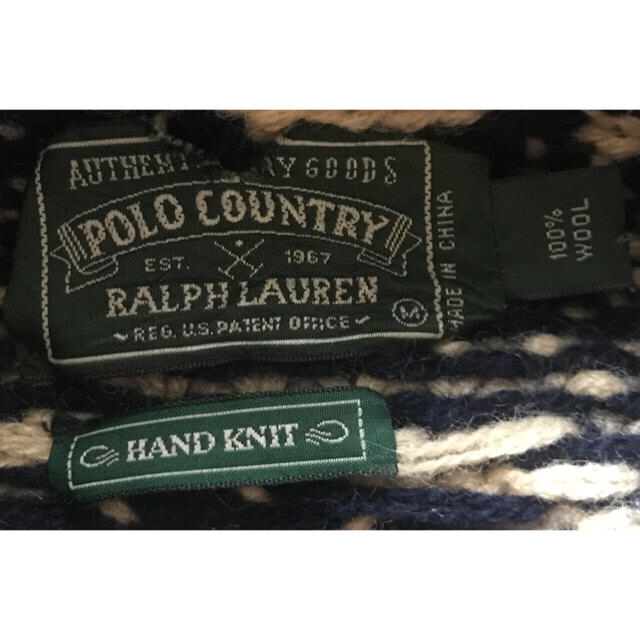 Ralph Lauren(ラルフローレン)の圧巻 90's vintage ポロカントリー ネイティブ ニット ガウン M メンズのトップス(カーディガン)の商品写真