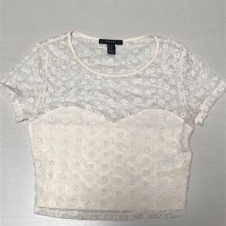 フォーエバートゥエンティーワン(FOREVER 21)の⭐︎MIDO様専用⭐︎FOREVER21レーストップス　小花柄　刺繍　Mサイズ(カットソー(半袖/袖なし))