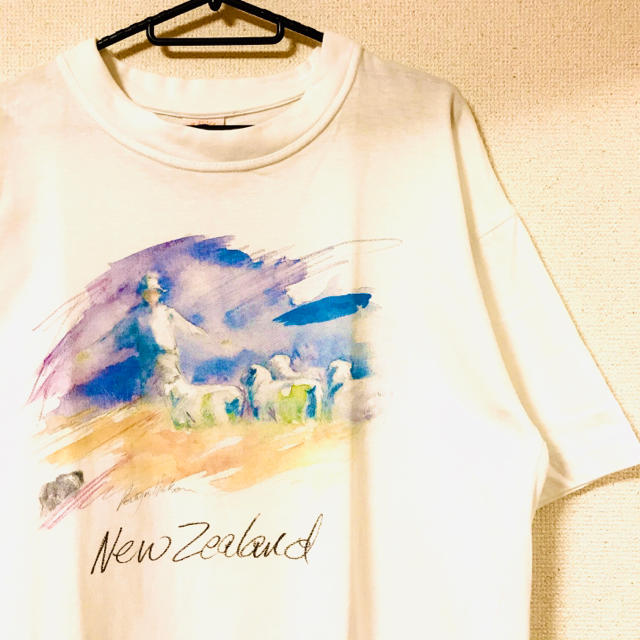 90s アート　ヴィンテージ  Tシャツ　　白　ニュージーランドバンド