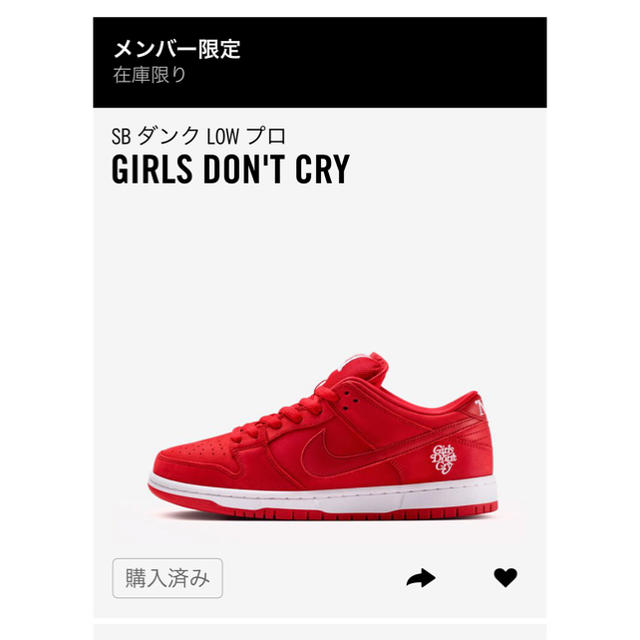 GDC(ジーディーシー)のgirls don't cry nike sb dunk  25.5 メンズの靴/シューズ(スニーカー)の商品写真