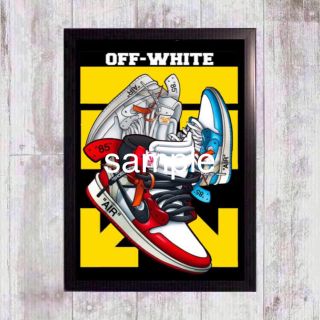 ナイキ(NIKE)のOFF-WHITE × NIKE AIR JORDAN 1 額付き(スニーカー)