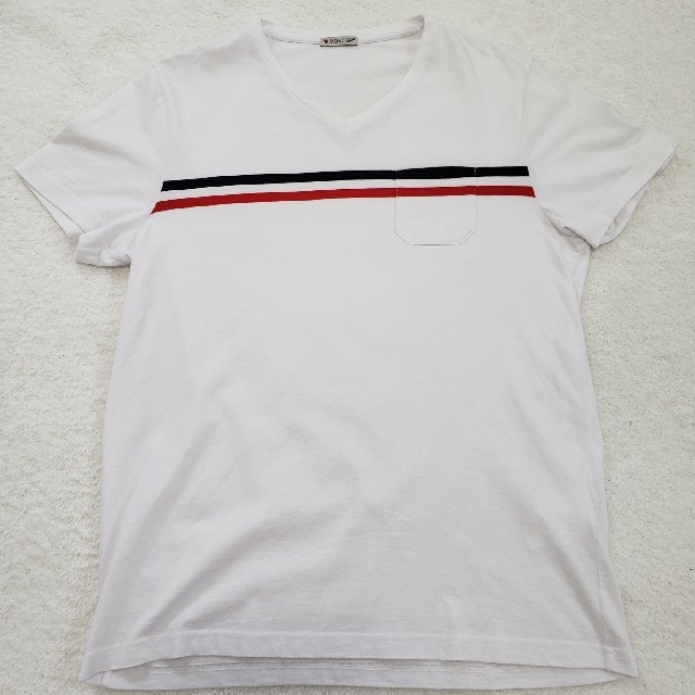 モンクレール　Vネック Tシャツ　MONCLER　トリコロール　半袖　メンズ 1