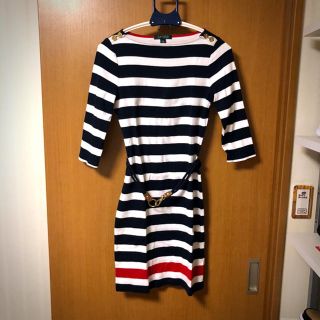 ポロラルフローレン(POLO RALPH LAUREN)のRalph Lauren ボーダーワンピース　美品　XS(ひざ丈ワンピース)