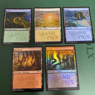 マジックザギャザリング(マジック：ザ・ギャザリング)のmtg GPプロモ 基本土地foil 5種類セット(シングルカード)