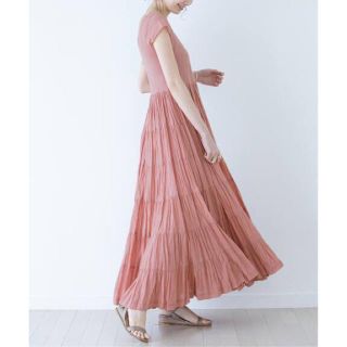 ビームス(BEAMS)の美品⭐︎MARIHA  マリハ  草原の虹のドレス　ローズピンク　36サイズ(ロングワンピース/マキシワンピース)