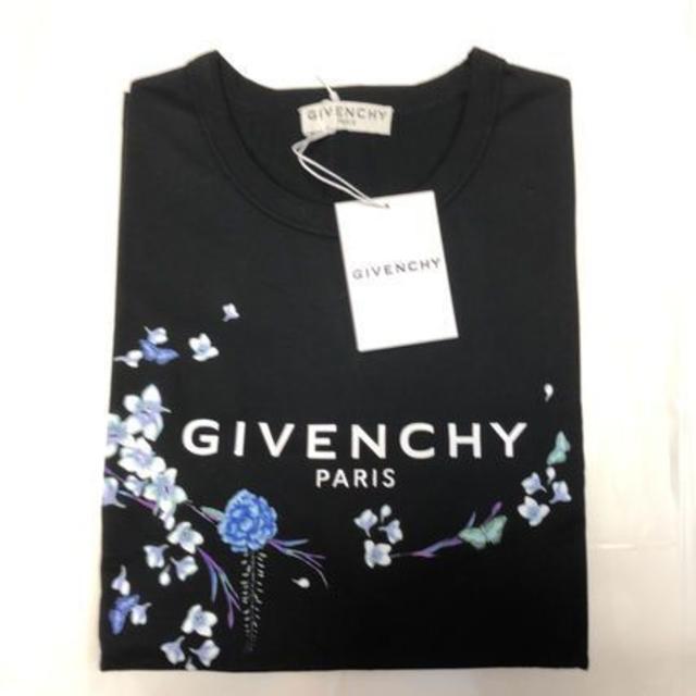 GIVENCHY(ジバンシィ)のアルマ様専用GIVENCHY フローラル ブラック コットンＴシャツ Ｓ レディースのトップス(Tシャツ(半袖/袖なし))の商品写真