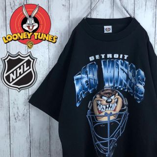 ハーレーダビッドソン(Harley Davidson)の【激レア】【NHL】【レッドウイングス】【ルーニートゥーンズ】Tシャツ☆XL☆黒(Tシャツ/カットソー(半袖/袖なし))